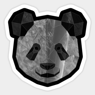 Panda Low Poly Double Exposure Art Sticker